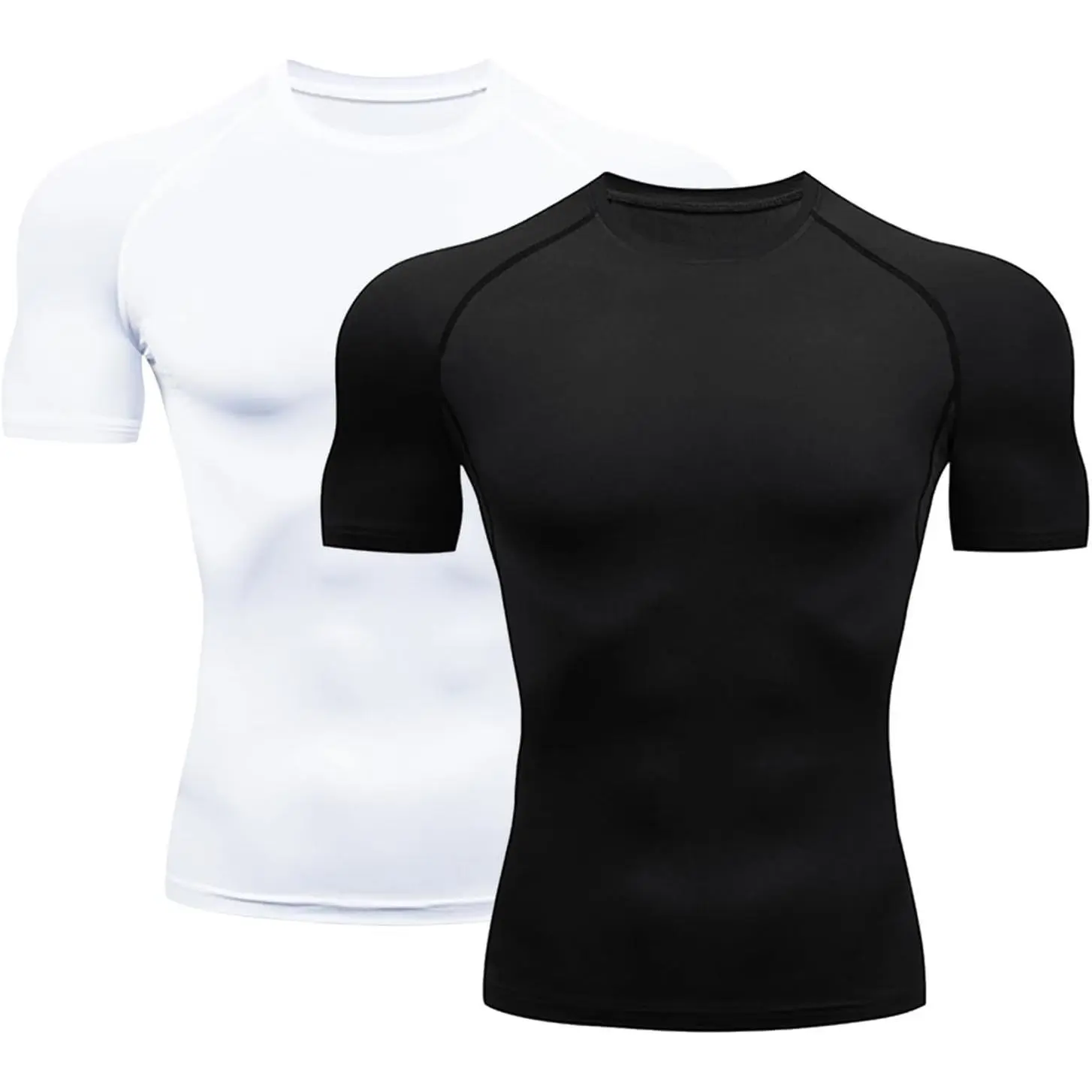 Men's Compression Shirt - Short-Sleeve Stretch Athletic Tee, Dry & Comfortable Quick Dry UPF Baselayer, Super Strong Elasticity Fitness Apparel for Gym Workout Rash Guard Swimwear