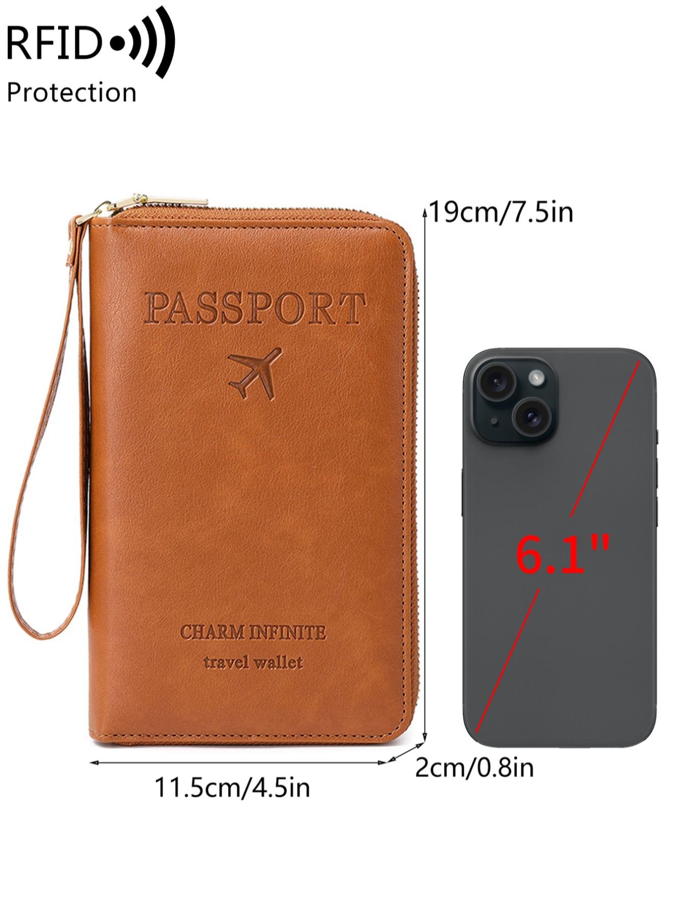 Fashionable Solid Color Passport Case, Passport Cover, Multi-functional Zipper Travel Card Holder, Durable Fashion Wallet Travel Accessories