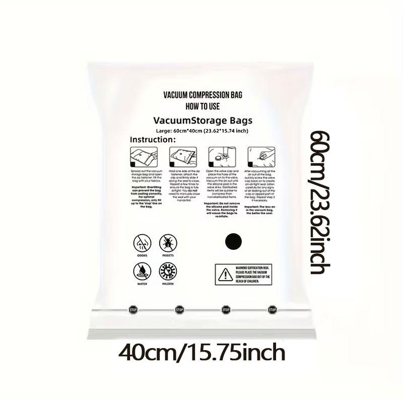 Vacuum Storage Bag Set, 1 Set Including 6pcs Space Saving Vacuum Storage Bags & 1pc Pump, Multipurpose Storage Organizer for Clothes, Bedding, Pillow, Quilt