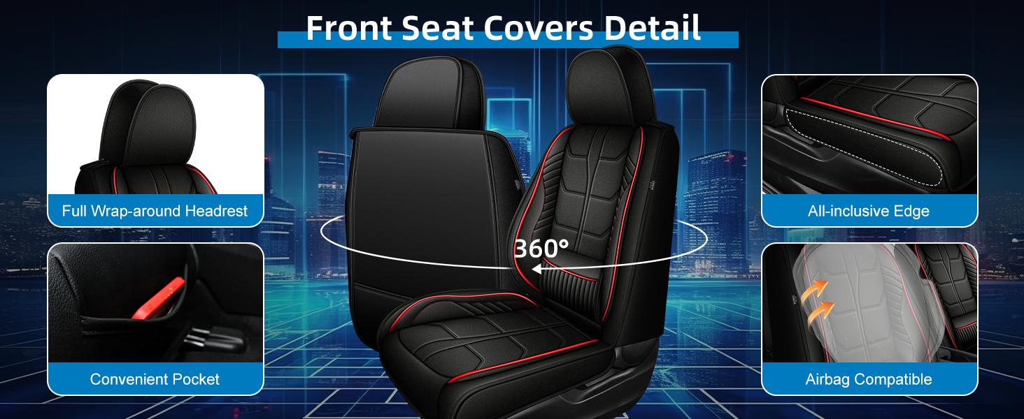 Leather Seat Covers for Honda CR-V/CRV 2015-2026 - Full Set with Lumbar Support | Waterproof, Easy to Install, Stain-Resistant Car Seat Protector