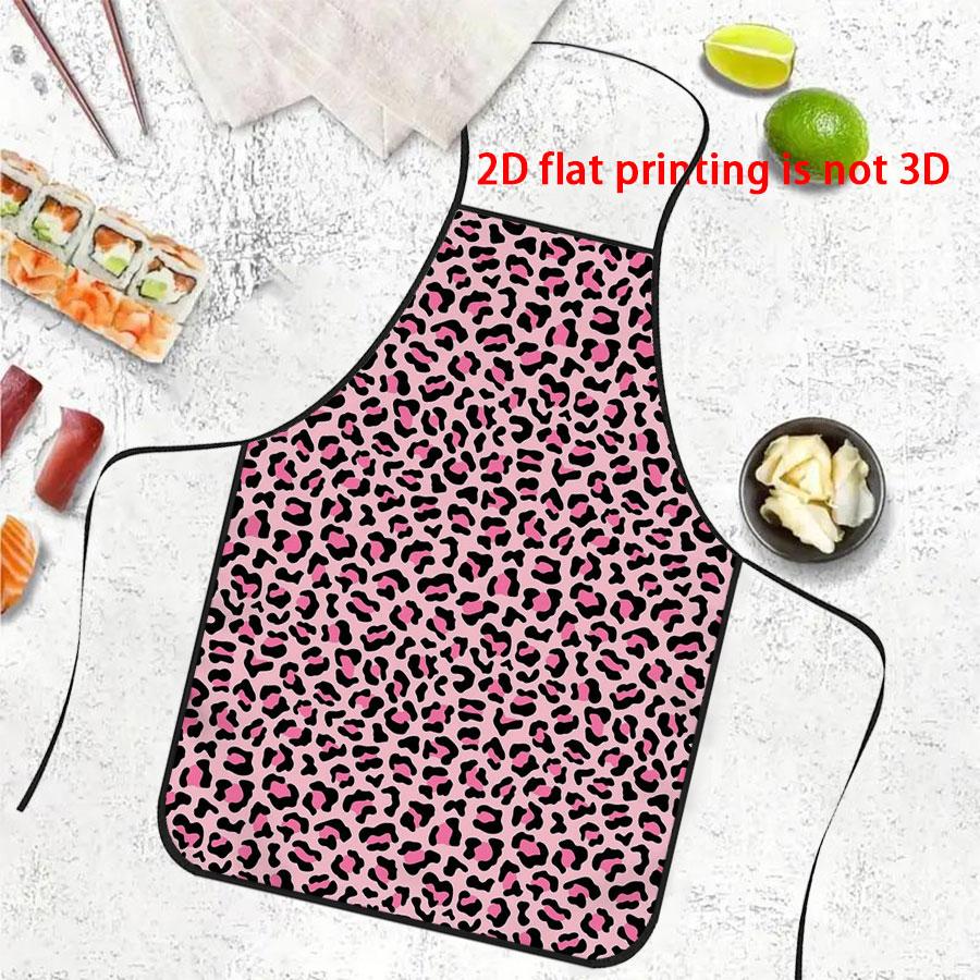 Unisex Leopard Print Apron, Durable Polyester Material, Ideal for Cooking, BBQ, Gardening, Painting, Manicure, Indoor & Outdoor Use