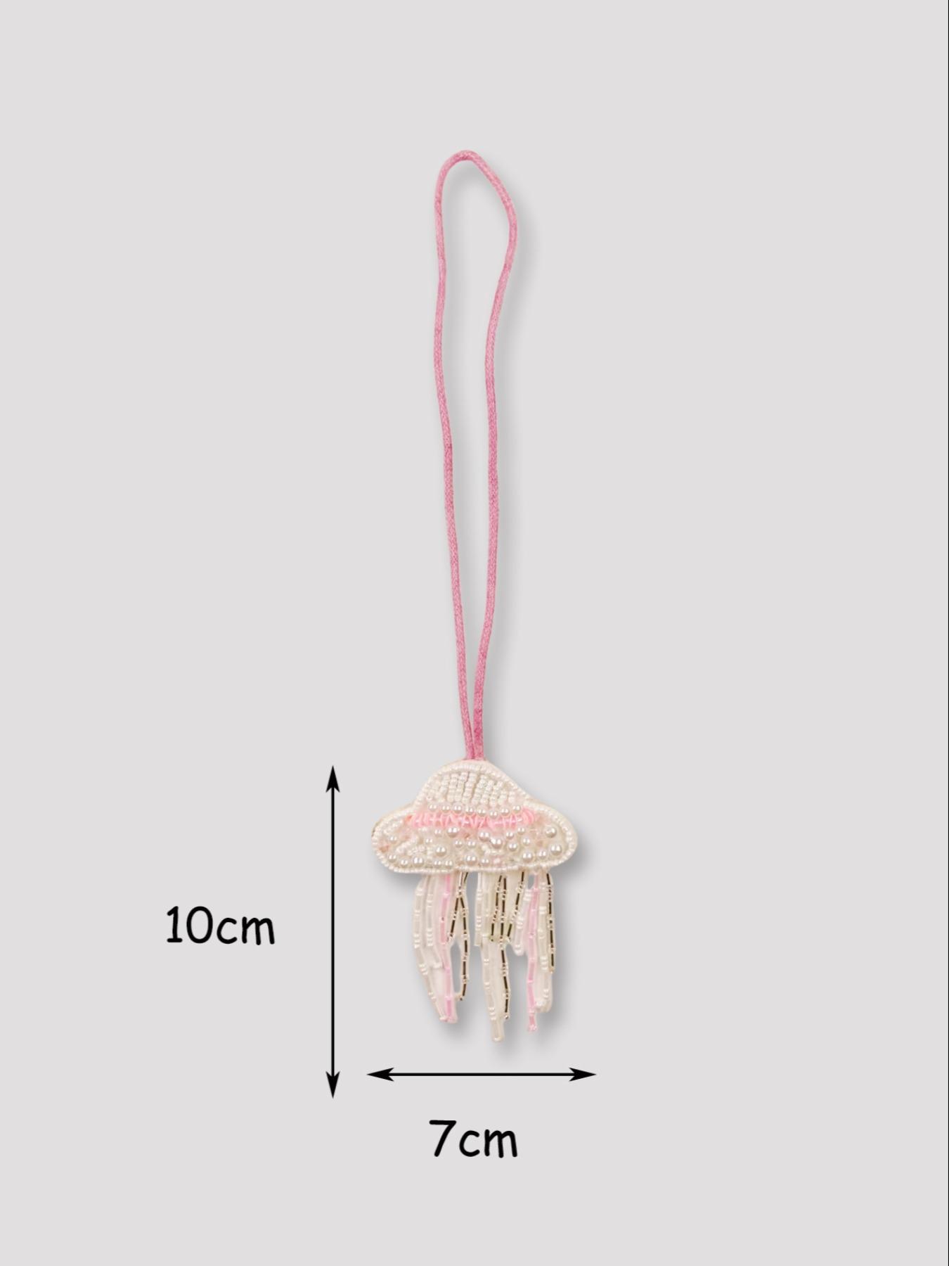 Handmade Shell Pattern Beaded Bag Charm, Sparkly Bag Charm, Bag Pendant, Casual Style Keychain Decoration, All Season Accessory for Bags & Keys