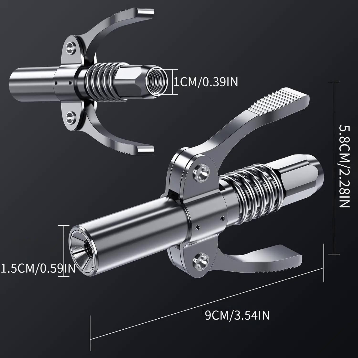High Pressure Lubricating Coupler Adapter, Compatible with All 0.32cm Npt Oil Guns, Ideal for Machinery & Equipment Maintenance