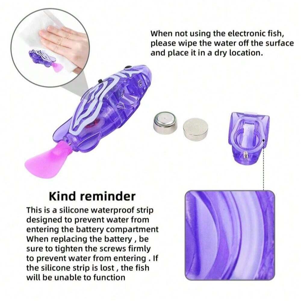 Kids Electronic Fish Swimming Pool Toy, Pet Toy, Swim Robot Fish with LED Light, Water Bath Toy for Children, 1/4/6 Pieces