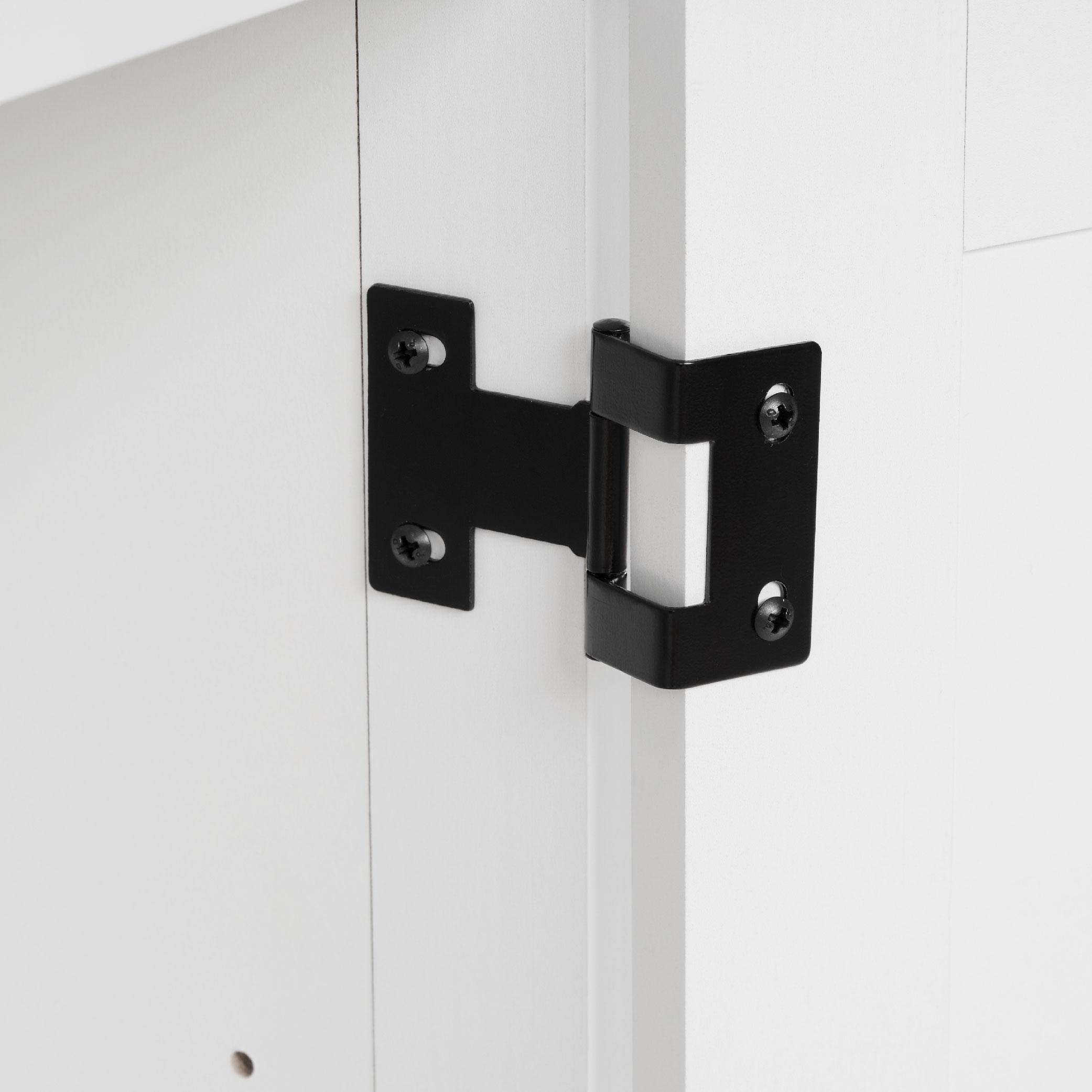 【TikTokShopBlackFriday】Farmhouse Buffet Sideboard Cabinet with Barn Doors, 58" Rustic Kitchen Storage Cabinet with Adjustable Shelves, Antique White Coffee Bar Cabinet for Dining Room, Living Room, Entryway TV Stand