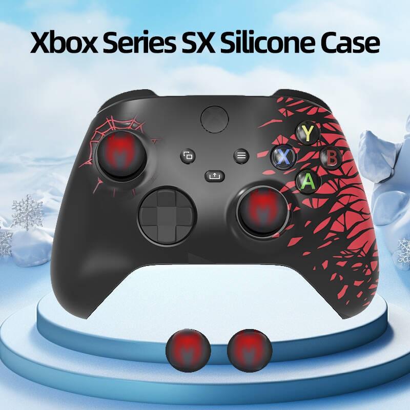 Xbox Series X Spider Silicone Case, Includes Two Joystick Caps and One Sticker, Protective Accessory Set for Xbox Controller