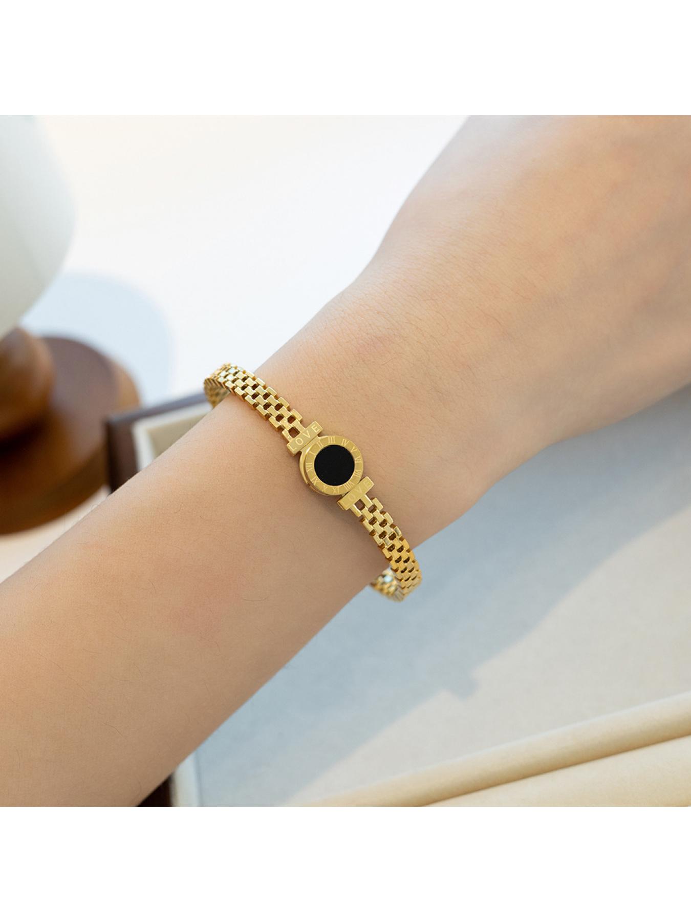 2026 New LOVE Gold Watch Bangle, Roman Numeral Dial, Stackable Essential