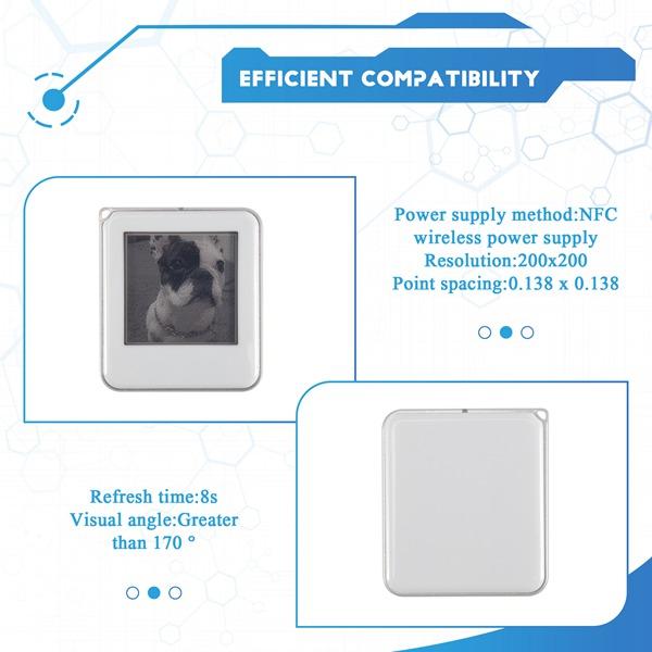 Wireless NFC-Powered Ink Screen Keychain, 1.54-Inch 3-Color Square Screen, Wireless Image Transfer Photo Display (Phone & Electronics Camera Accessory)