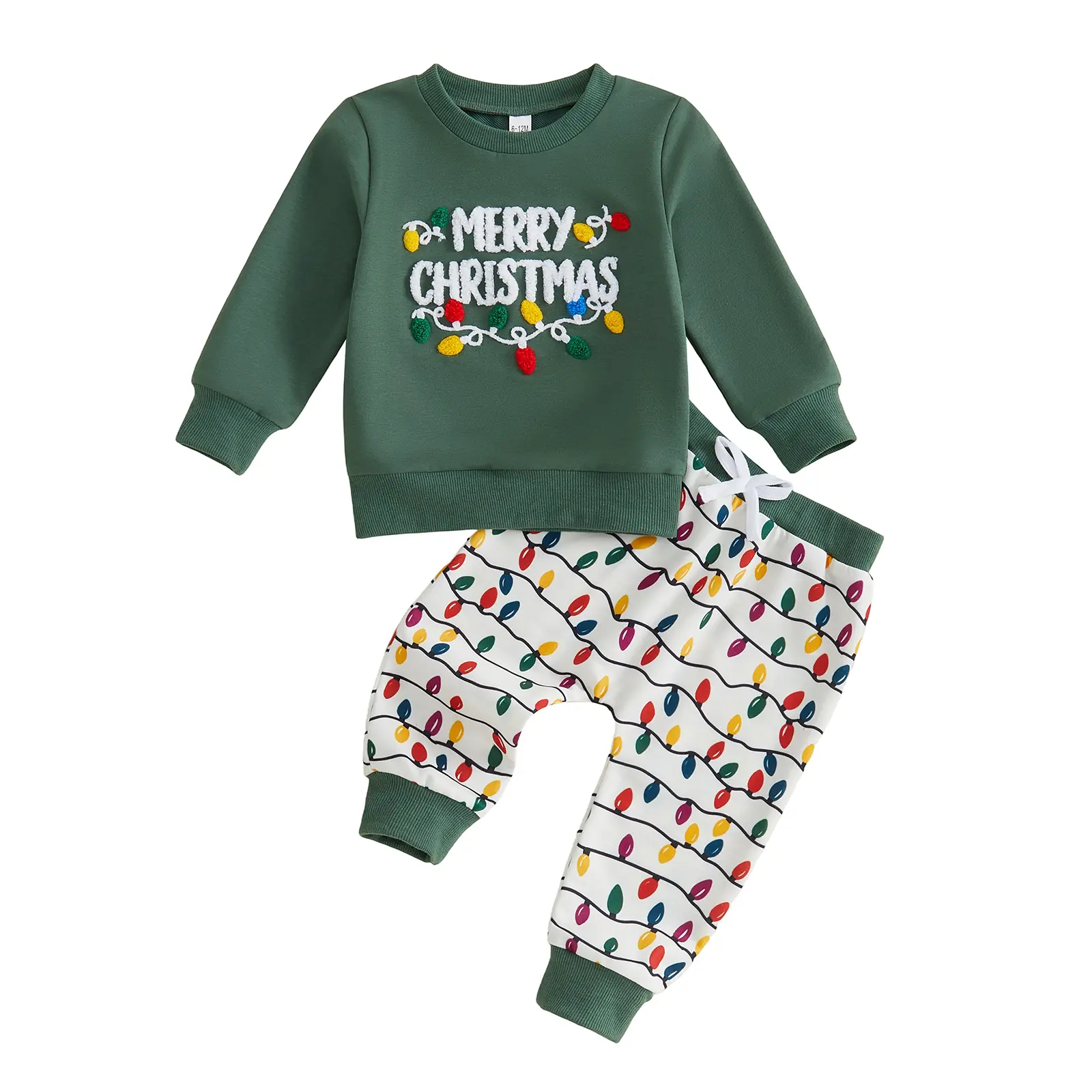 Babamoon Toddler Infant Baby Boy Christmas Outfits Set Long Sleeve Pullover Sweatshirt Tops Jogger Pants 2pcs Clothes Set 6M-4T