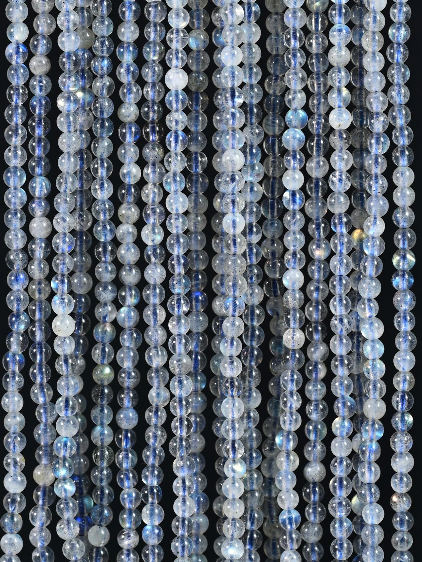 122pcs Natural AAA Labradorite Round Beads, 3mm Flashy Gray Moonlight Loose Beads for Jewelry Making, DIY Bracelets and Necklaces & Handmade Gifts Supplies, Perfect for Graduation season, Mothers Day, Teachers' Day & Summer Fashion