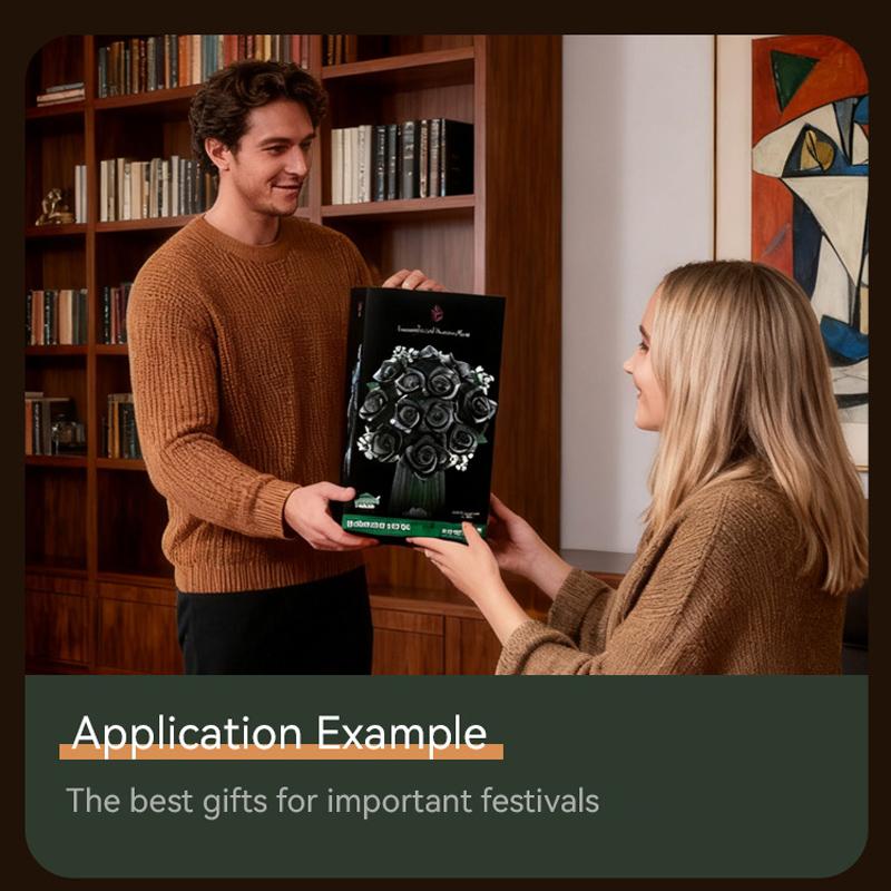 New Creative Flower Bouquet Building Block Set, Fun Assembly Toy, Ideal Gift for Kids & Adults, DIY Educational Construction Toy, Holiday Gift