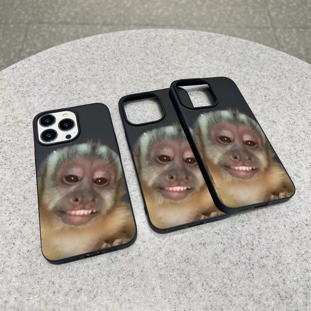 Cute Monkey Pattern Phone Case , Silicone , Shockproof ,Slim, Anti-Scratch Soft Microfiber Lining For iPhone 17 16 15 14 13 12 11 Pro Max Plus Air Y2K