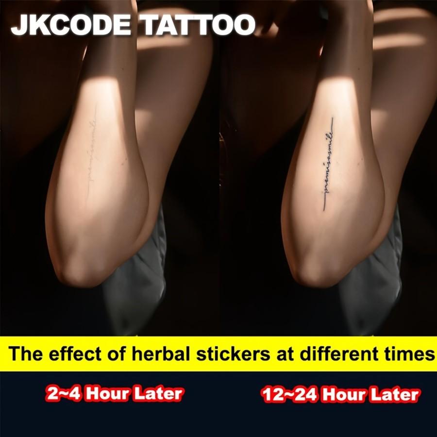 Herbal Hand Tattoo Stickers Set, Bat Letter Poison Snake Sun Polar Star Sword Eye Vintage Style Temporary Tattoos Gift