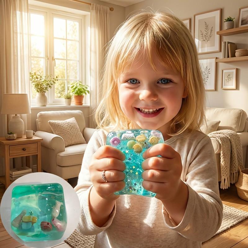 Large Jelly Ice Cube Squishy Toy, Temperature-Sensitive Soft Hard Stress Relief, Office Fidget, Student Pressure Release, 1pc