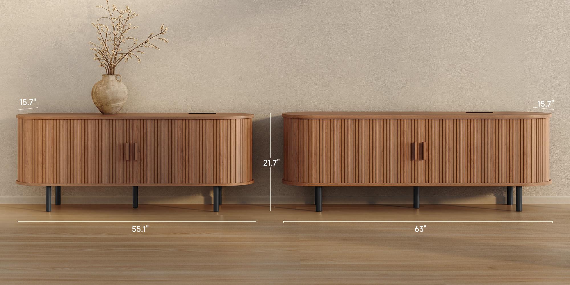 【Sliding Doors Design】ONBRILL 55"/63" Gorgeous Fluted TV Stand for TVs up to 60/70 Inch, Modern Entertainment Center with Power Outlet & Adjustable Shelves Storage for Living Room, Media Console,Bedroom Furniture,Christmas Gift 【Sliding Doors Design】ONBRILL 55"/63" Gorgeous Fluted TV Stand for TVs up to 60/70 Inch, Modern Entertainment Center with Power Outlet & Adjustable Shelves Storage for Living Room, Media Console,Bedroom Furniture,Christmas Gift