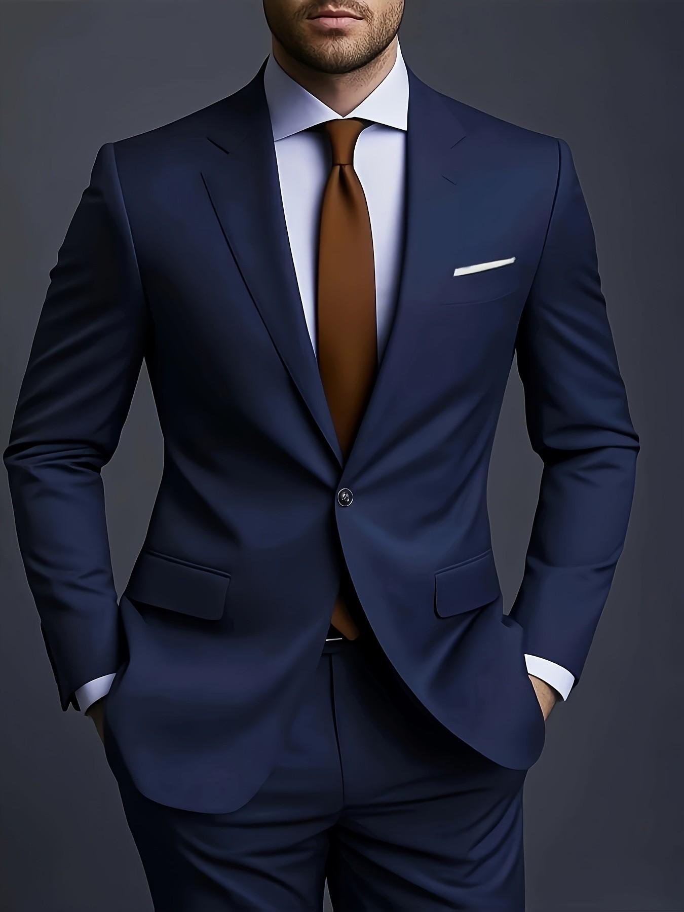 Men's Single Breasted Blazer, Lightweight Formal Outerwear, Elegant Design, Perfect for Business & Casual Occasions, Comfortable Fit