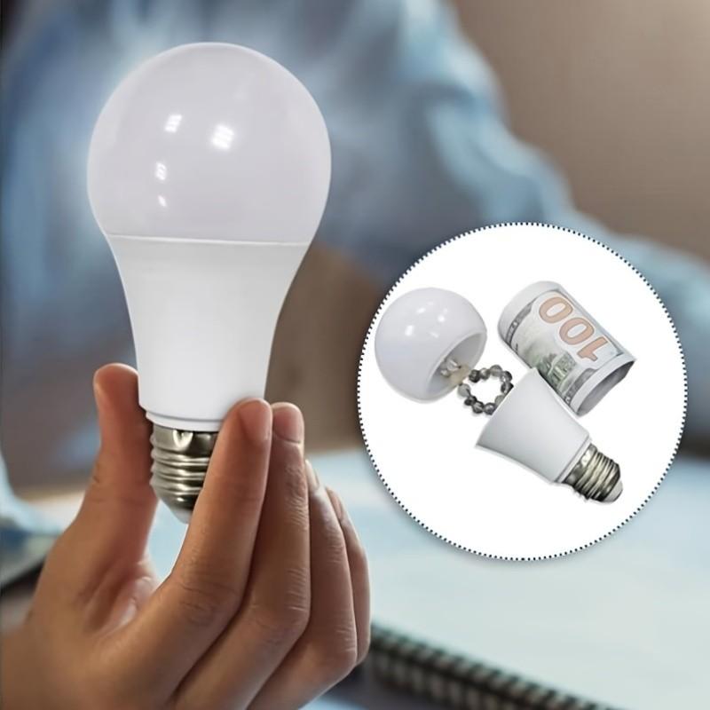 Fake Light Bulb Stash Container - Secret Compartment Hidden Storage Box for Cash, Jewelry, Keys & Small Valuables, Discreet Safe Diversion Safe for Home Security & Privacy