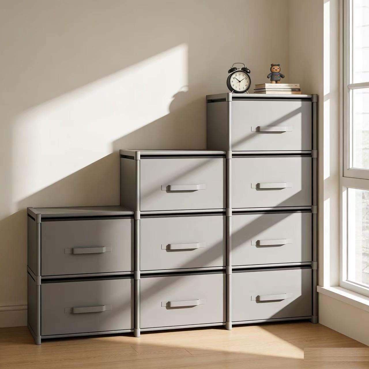 Fabric Office Storage Cabinet, Multi-Drawer Organizer, Durable Structure, Versatile Storage for Home & Office, Living Room, Bedroom, Kitchen