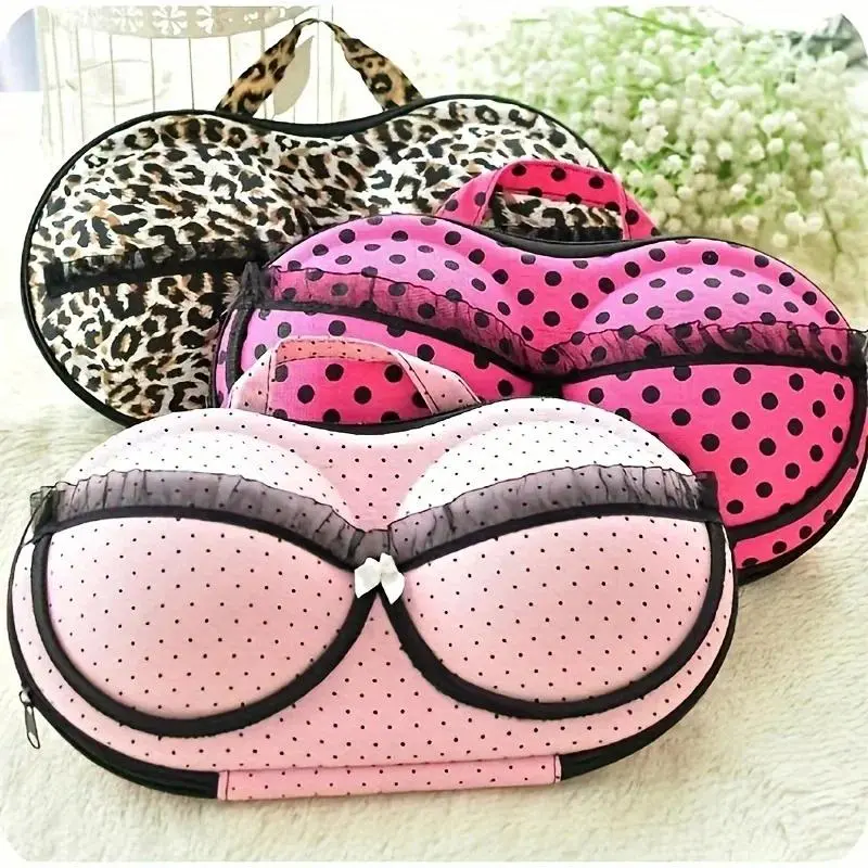 Bra & Underwear Travel Storage Case, Waterproof Zipper Lingerie Organizer Bag for Women, Portable Innerwear Organizer with Compartments for Bras, Panties, Socks & Everyday Travel Essentials