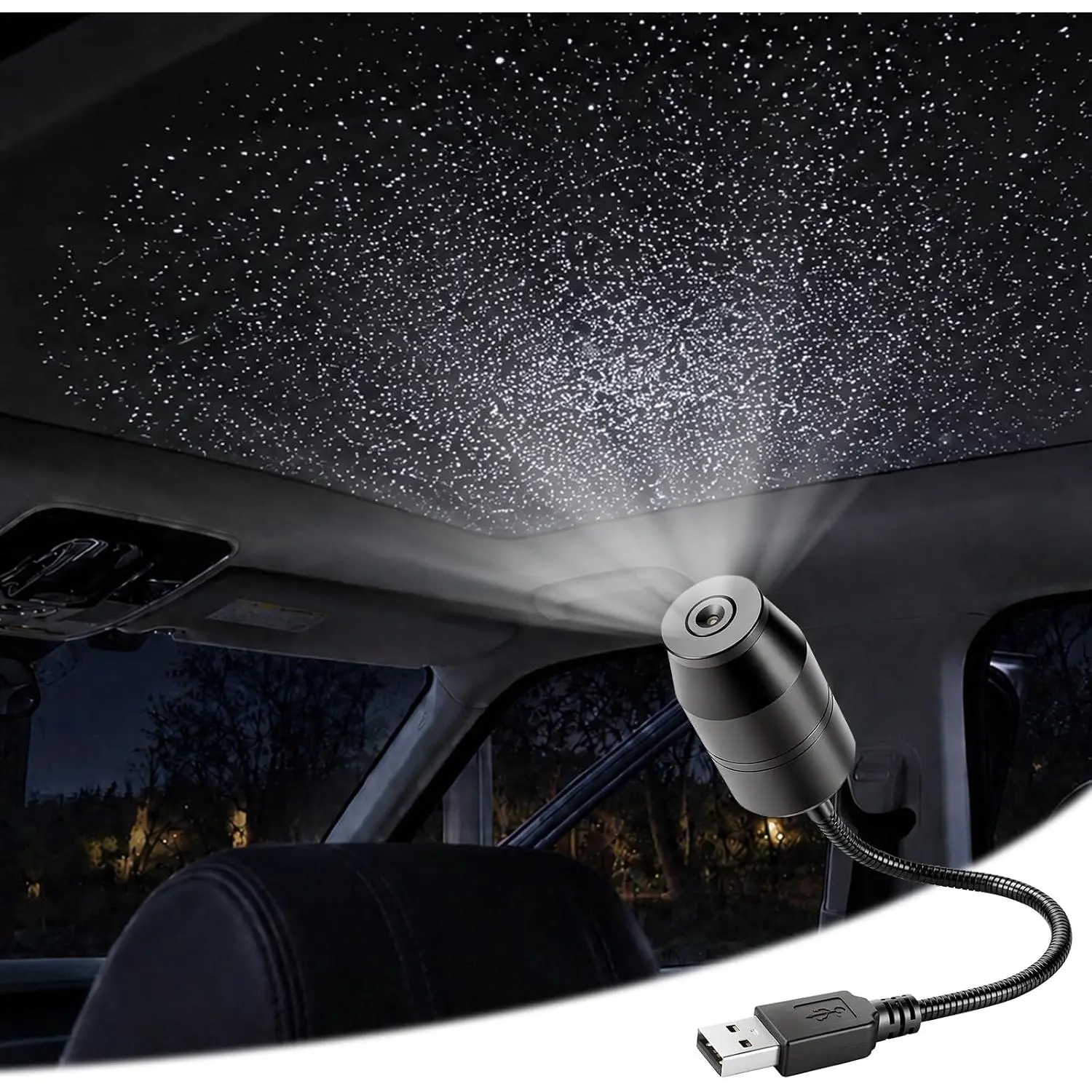 Galaxy Projector, HD Star Night Light Projector, 360°Adjustable USB Starry Sky Night Light for Bedroom Ceiling Car Decor Gift (Starry Sky)