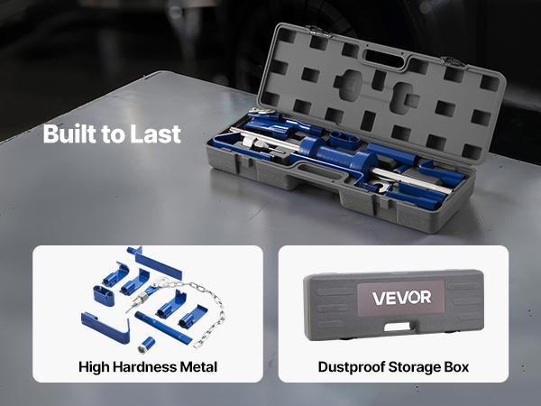 VEVOR Heavy-Duty Paintless Dent Removal Kit, 13 lbs 14-in-1 Slide Hammer Tool for Cars & Trucks, Hardened Metal Auto Body Repair with Curved Hooks, Extension Rod, Non-Slip Handle, Carrying Case, Multiple Tools, No Shop Visit Required