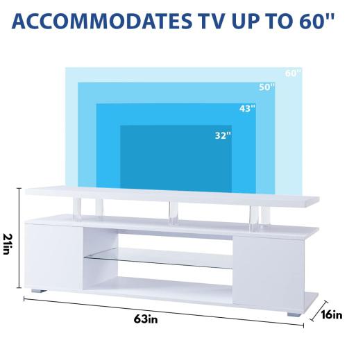 [Bellemave]TV Stand for 50-59 inches/ 60-69 inches TV LED Gaming Entertainment Center Media Storage Console Table with Large Side Cabinet for Living Room White