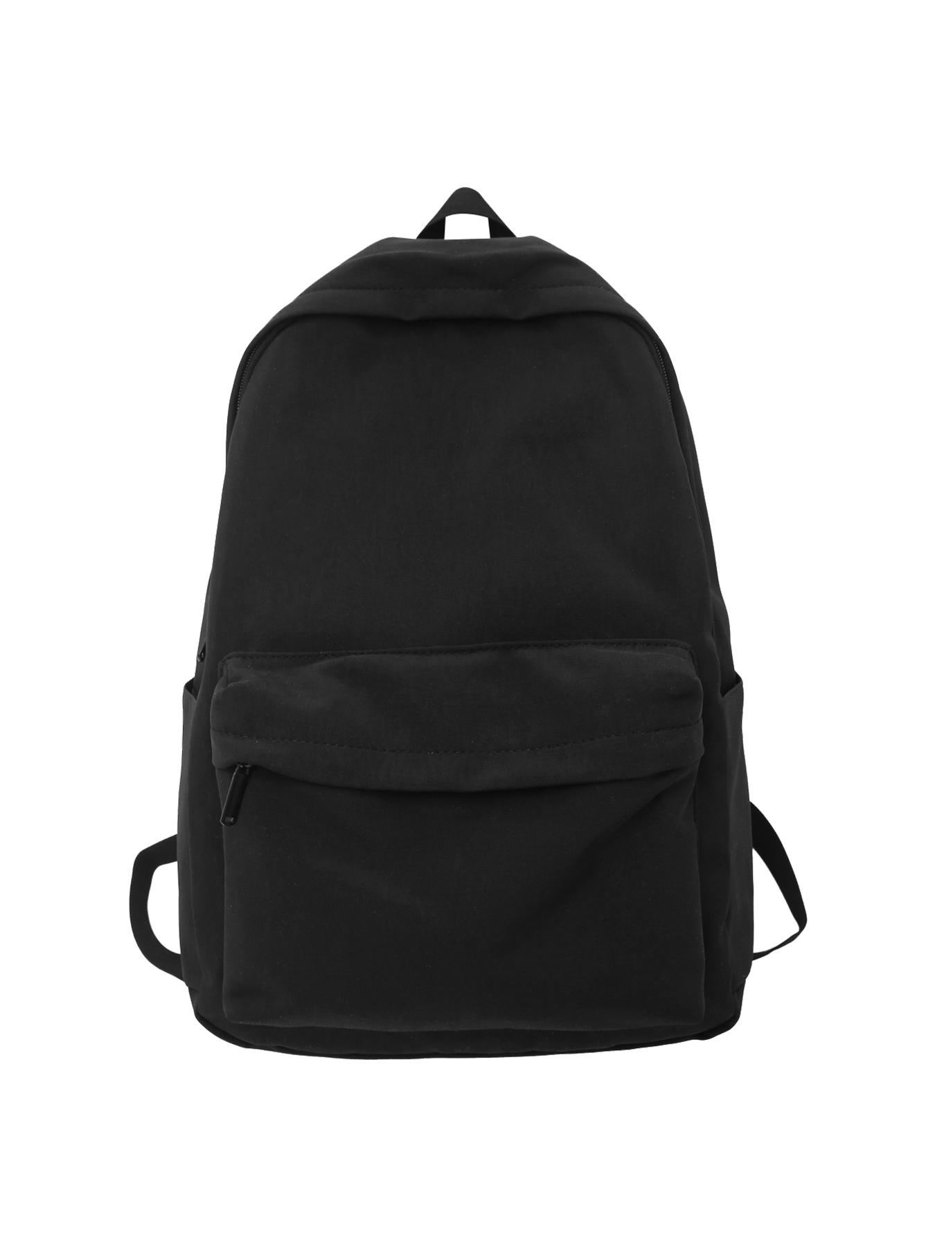 Fashionable and versatile solid color backpack, simple niche design, multi-color basic style, practical and versatile with large capacity, simple bag for college students, easy to carry for daily commuting, Casual backpack