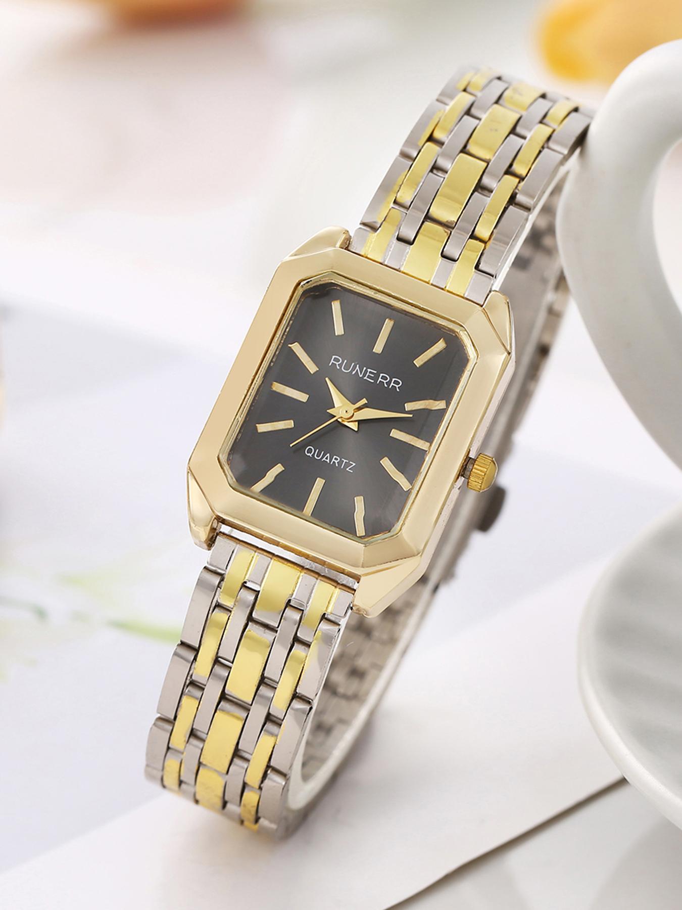 Minimalist Versatile Square Exquisite Fashion Quartz Watch — Fashion Light Luxury Student Watch Set