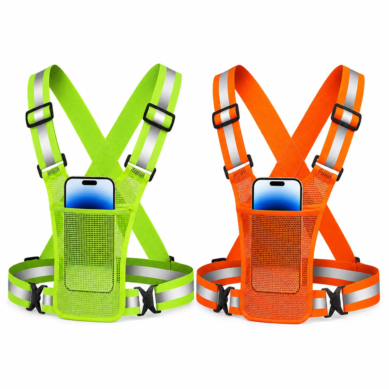 Adjustable High Visibility Reflective Safety Vest, Night Running Gear, Reflective Vest for Walking Jogging Cycling Outdoor Sports