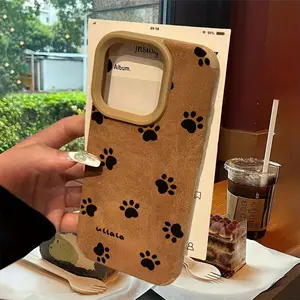 Puppy Footprint Suede High Value Fashion Phone Case For iPhone 17 16 Pro Max Cases iPhone 15 14 Plus 13 12 11 XS XR 17 Air Cover