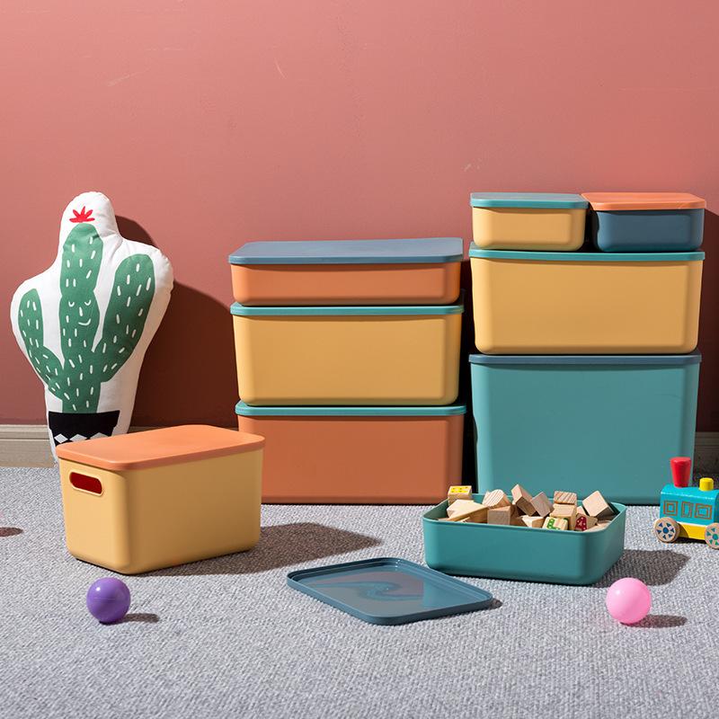 Stackable Storage Boxes with Handles, Waterproof PP Container, Multi-Color Flip Lid, Transparent Window, Ideal for Crafts, Snacks, Desk Organization, Durable Storage Organizer