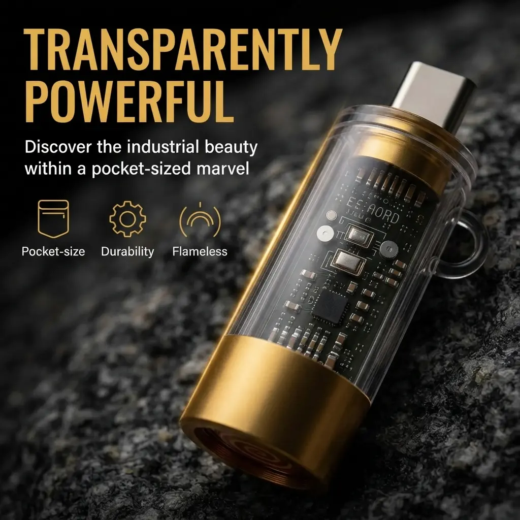 Mini Type‑C Plasma Fire Starter, Windproof Waterproof Flameless Igniter, Power Bank Operated, Safety Protection, Portable EDC Gear for Camping Survival