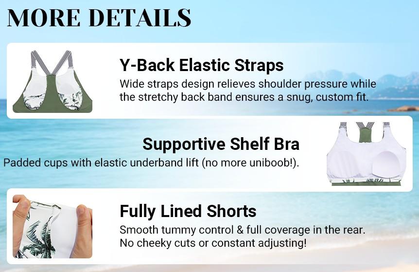 Daci Tankini Swimsuits for Women-2026 Bathing Suits Two Piece Swimwear with Shorts for Tummy Control