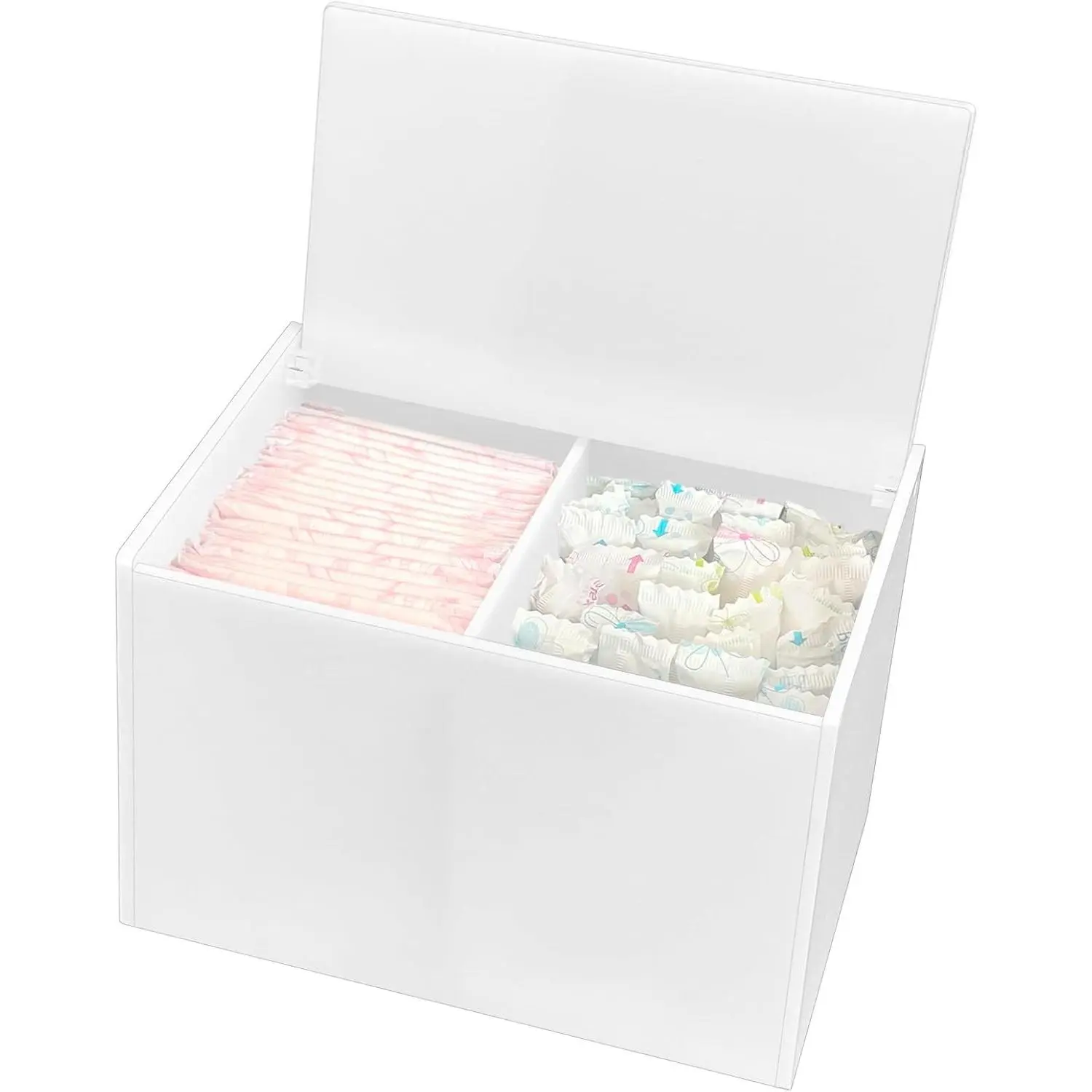 Tampon Holder for Bathroom, Tampons and Pads Container Box, Women Period Storage Holder, White