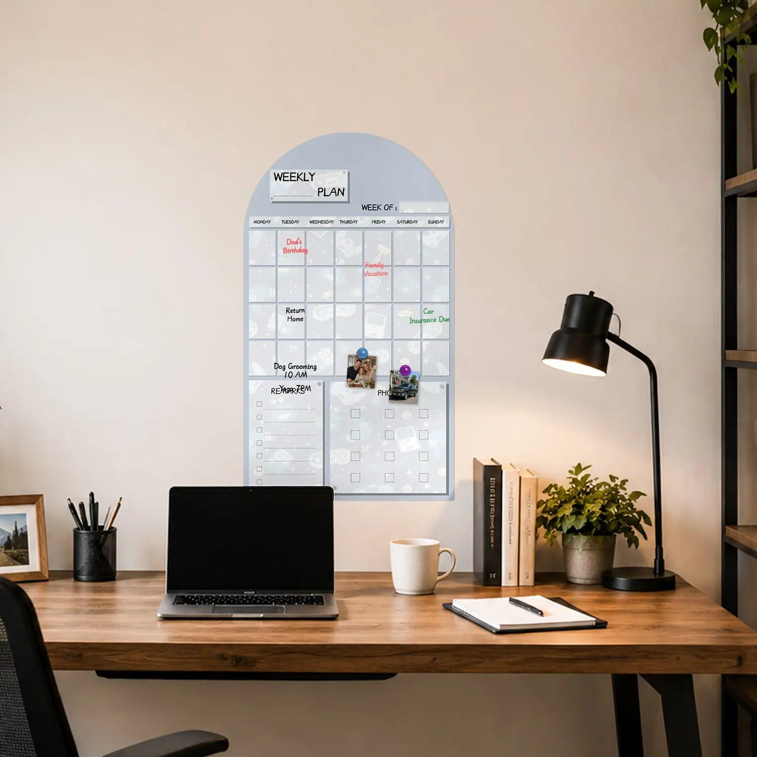1 Pack Removable Self Adhesive Whiteboard Sticker, Dry Erase with Iron Particle Layer, No Tools Installation, Easy Peel & Stick, Reusable Monthly Calendar for Refrigerator Office Wall