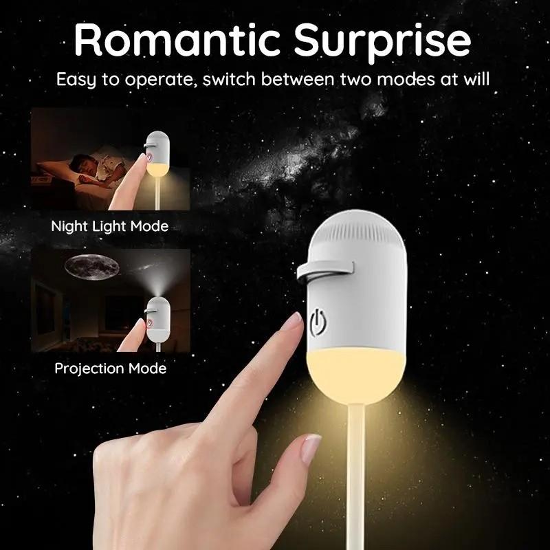 Multifunctional Portable Starry Night Light Projector, Slide Film, Adjustable Brightness, 360 Rotation, Bedroom Decor, Perfect Gift