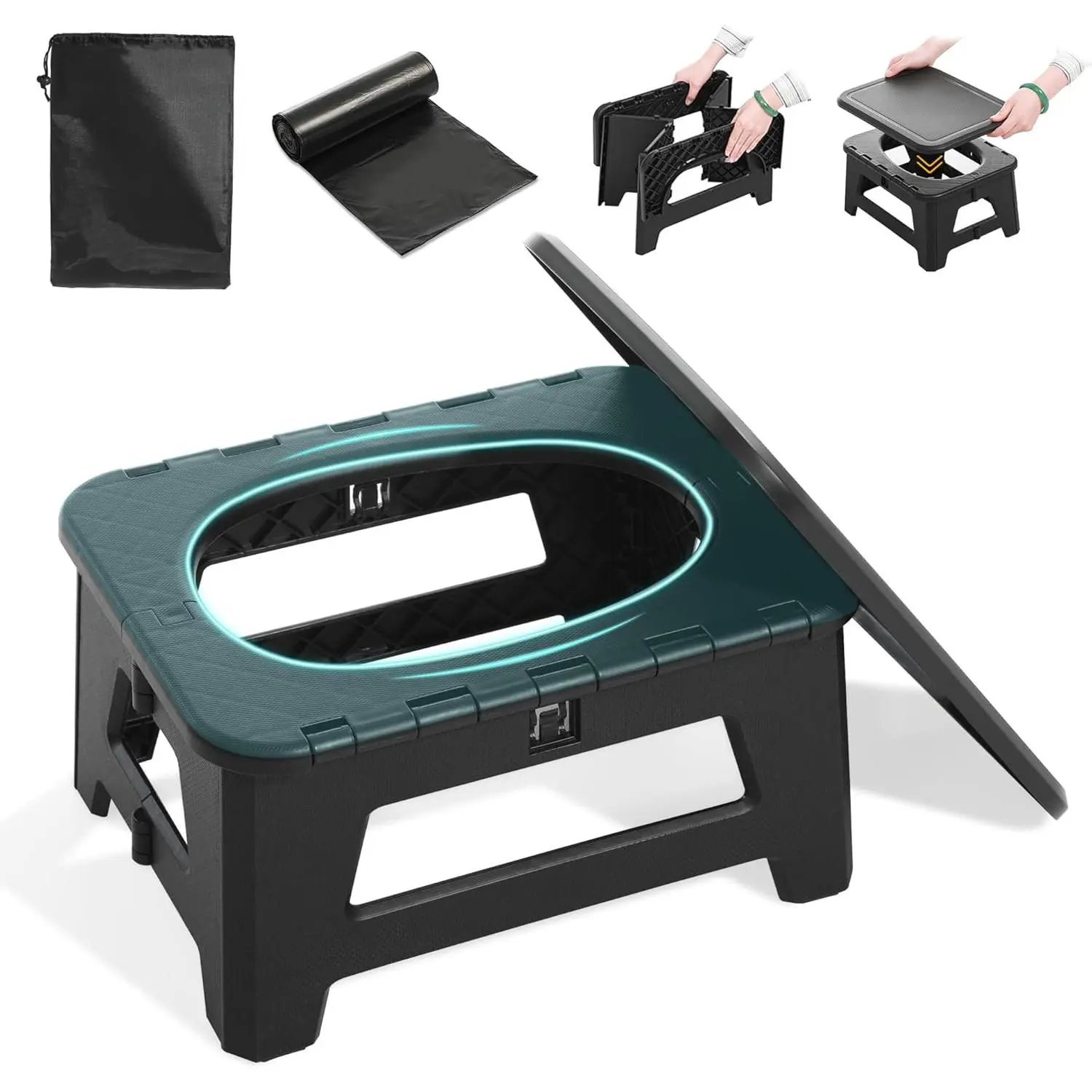 Portable Collapsible In-car Emergency Temporary Toilet Potty For Outdoor Camping Road Trips Traffic Jams Boating And Fishing