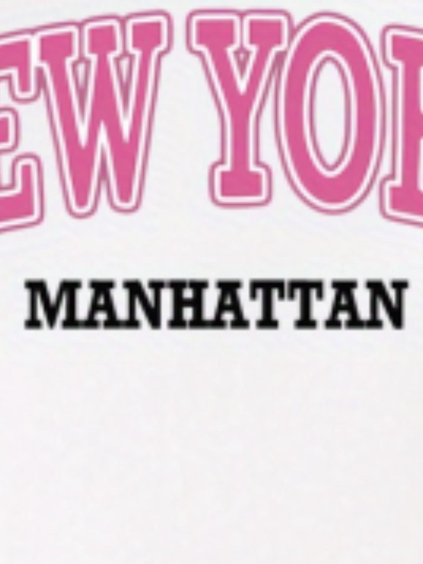 Girls' Minimalist White New York Manhattan Print T-Shirt Pleated Skirt Set, Preppy Classic Versatile 2-Piece Outfit