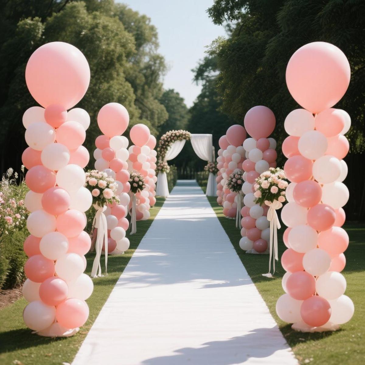 Balloon Column Stand Set of 2, Adjustable 7 Feet Ballon Arch Stands with Reusable Metal Telescopic Design for Birthday, Wedding, Baby Shower, Halloween, Graduation Party Decoration