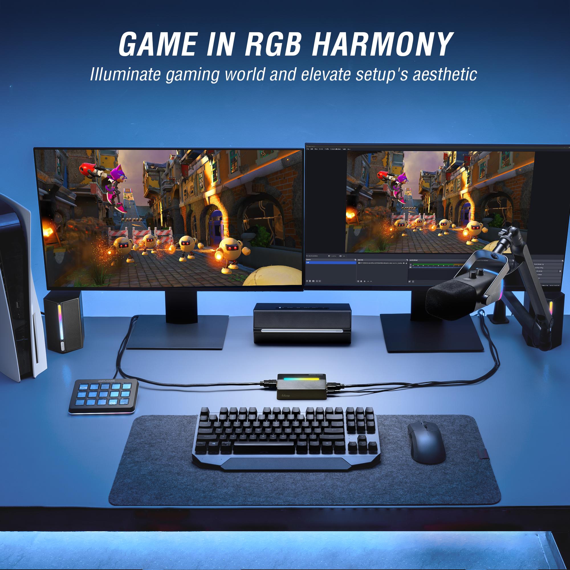 FIFINE AmpliGame Video Capture Card, HD 1080 60fps for Audio Video, Gaming, Live Streaming, HDMI to USB Capture Card Compatible with PS4/Windows/Mac OS/Switch/Xbox, - Ampligame V3