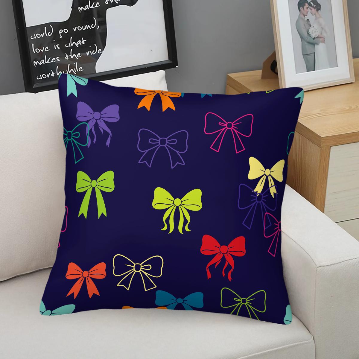 1 Piece Coquette Pink Bow Print Body Pillow, Memory Foam Pillow & Decorative Pillow Option, Cute Y2K Digital Print Throw Pillow with Insert, Soft Square Cushion for Sofa, Bedroom, Dorm, Aesthetic Girly Room Decor