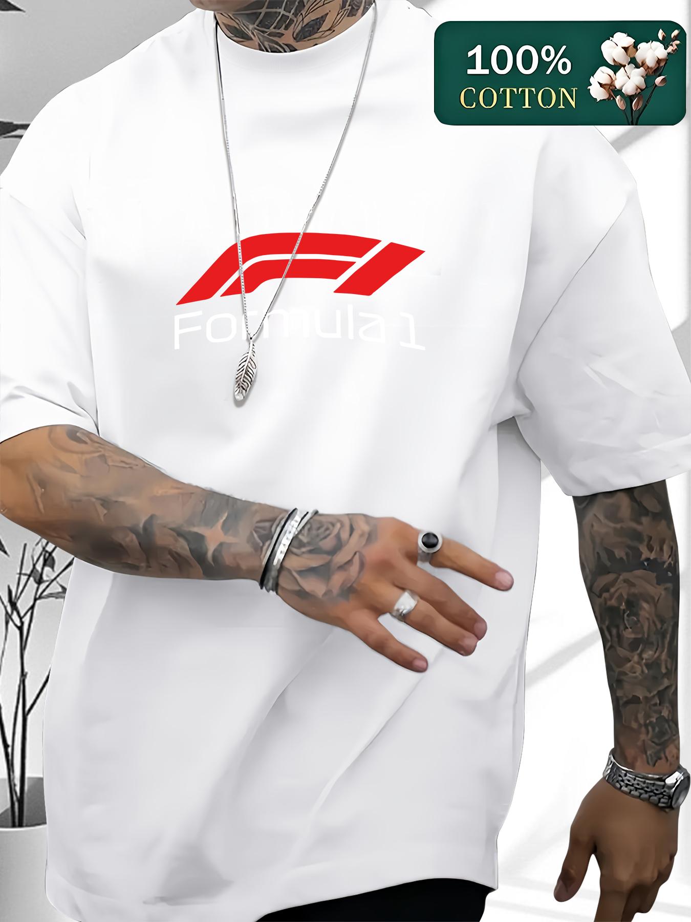 Men's pure cotton casual short-sleeved T-shirt, spring and summer style short-sleeved solid-color printed casual sports T-shirt, all-cotton home and outdoor comfortable and breathable round-neck T-shirt, suitable as a gift for men