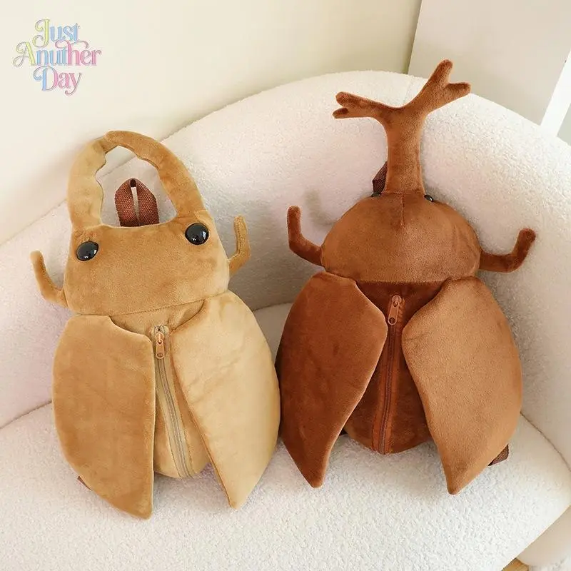 Prop 65 Safe Creative Plush Beetle-Mantis Backpack, Funny Insect-Shaped Stuffed Bag, Unique Gift for Children & Insect Lovers (Sports & Outdoor Fan Shop Accessory)