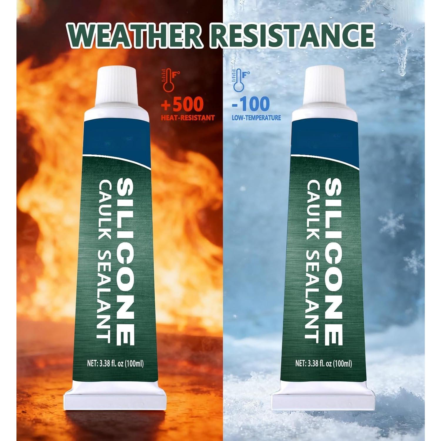 Clear  Caulk   Sealant Stronger Adhesion Clear Caulk for Kitchen and Bathroom,Door, Window 3.38 fl.oz(100ml)