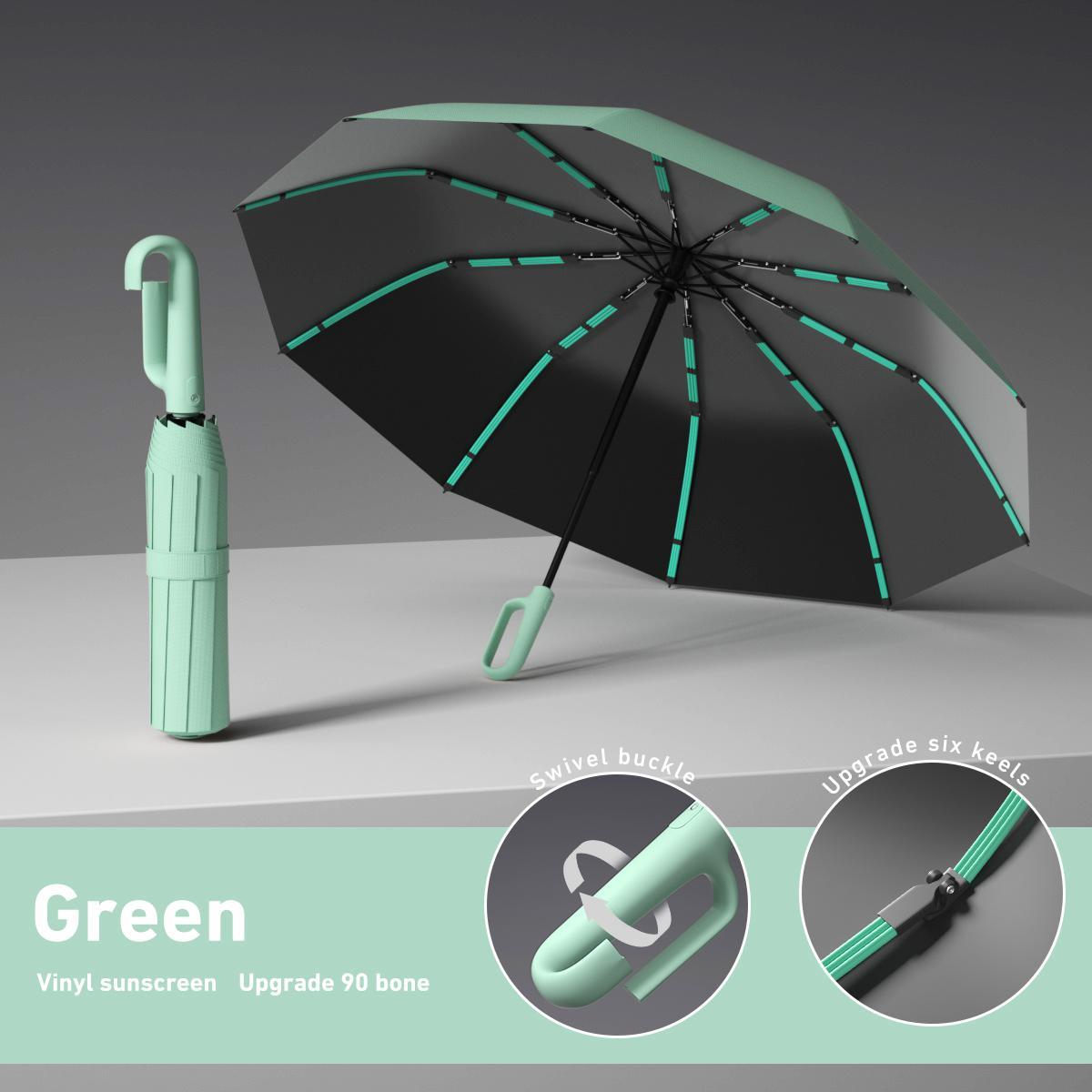 Automatic Folding Umbrella, Portable Rainproof Sunscreen Umbrella with Ring Buckle, Unisex Windproof Waterproof UV Protection, Wind Resistant Umbrella, Portable Foldable Umbrella