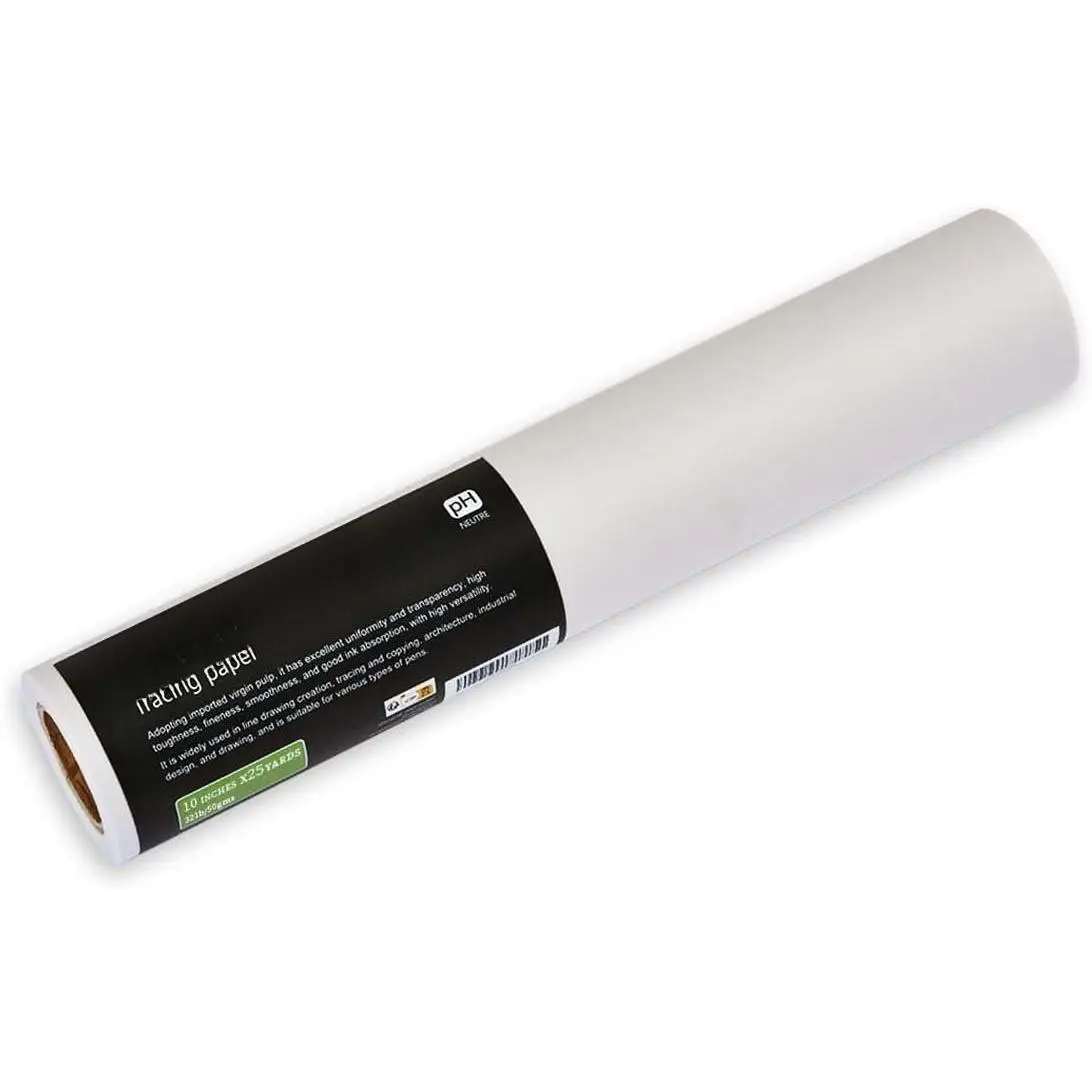 Trace Paper roll 10inchs x 25 Yard,32lb/50gsm,Translucent White tracing Paper for Drawing, Sketching,Sewing   Wrapping,Dressmaking - Sketch & Drafting Paper roll