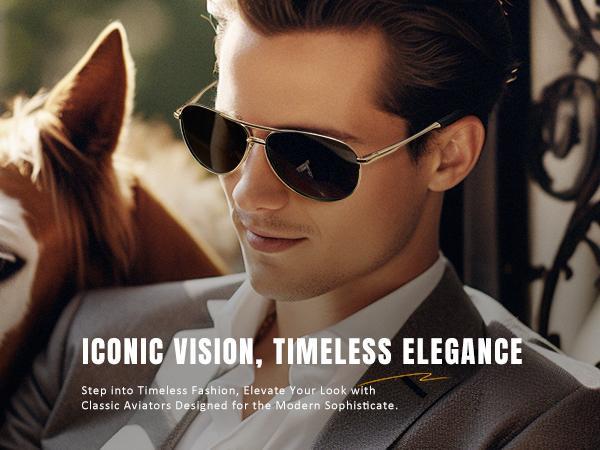 Eiuizah Polarized Aviator Sunglasses for Men Women, Classic Sun Glasses for Driving, Fishing, with UV Protection