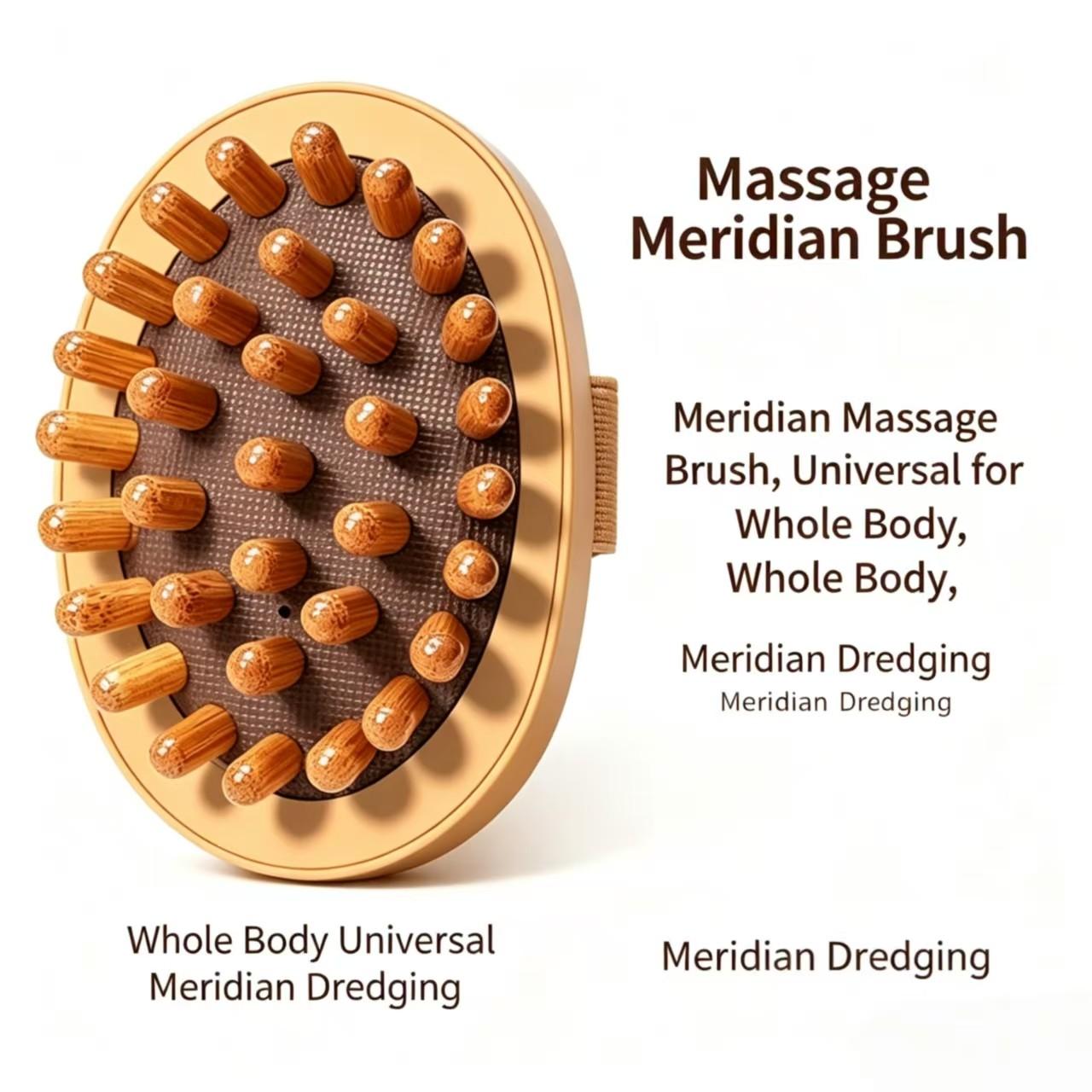 Ergonomic Wooden Body Massage Brush with Air Pad, Manual Lymphatic Drainage Tool for Abdomen, Legs, Back, Home Spa Muscle Relaxer