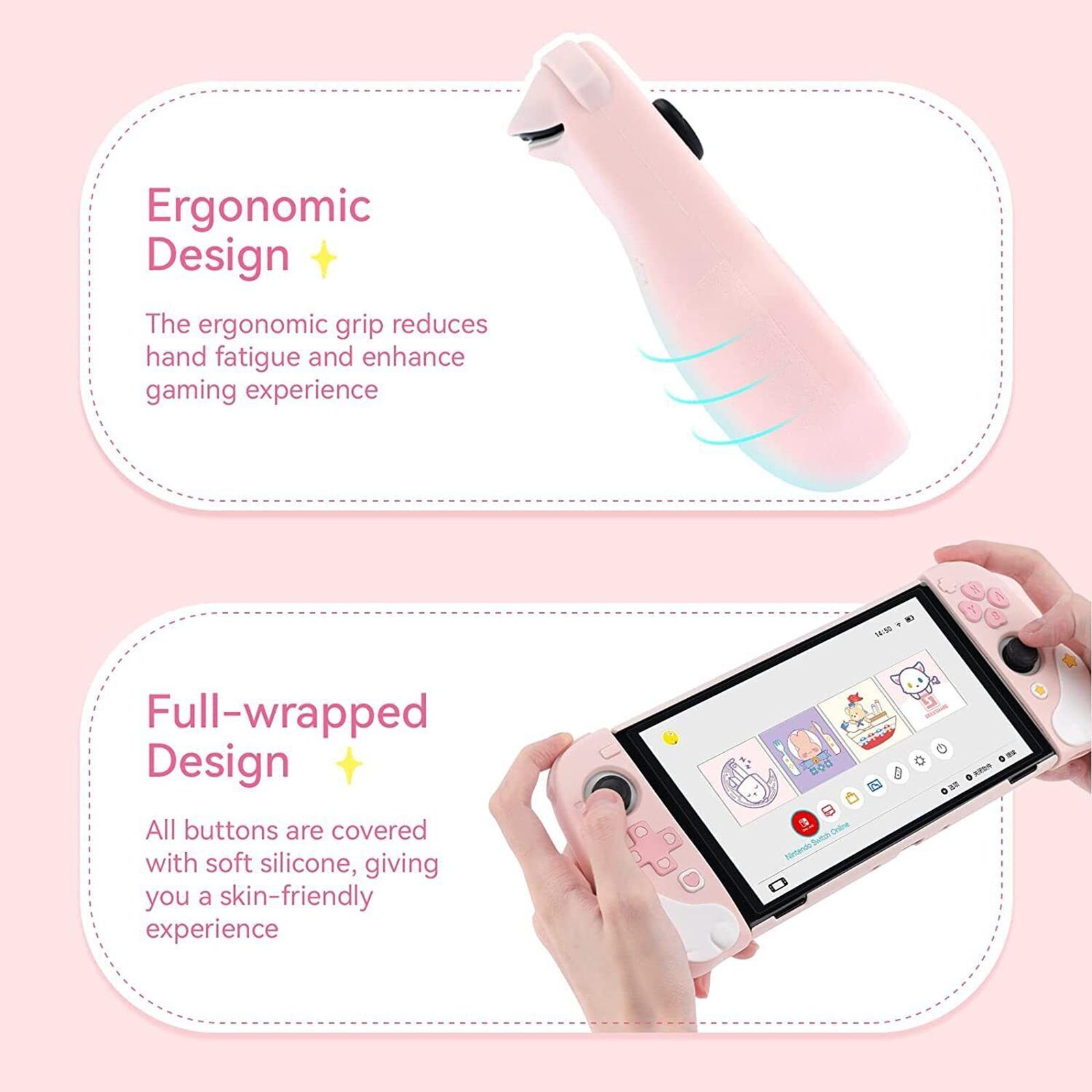 GeekShare Protective Case Compatible with Nintendo Switch / NS  Oled Console Accessories and Joy Con- Slim Cover Case Charging Dock Case with Ergonomic Design for Switch Model - Star Wings