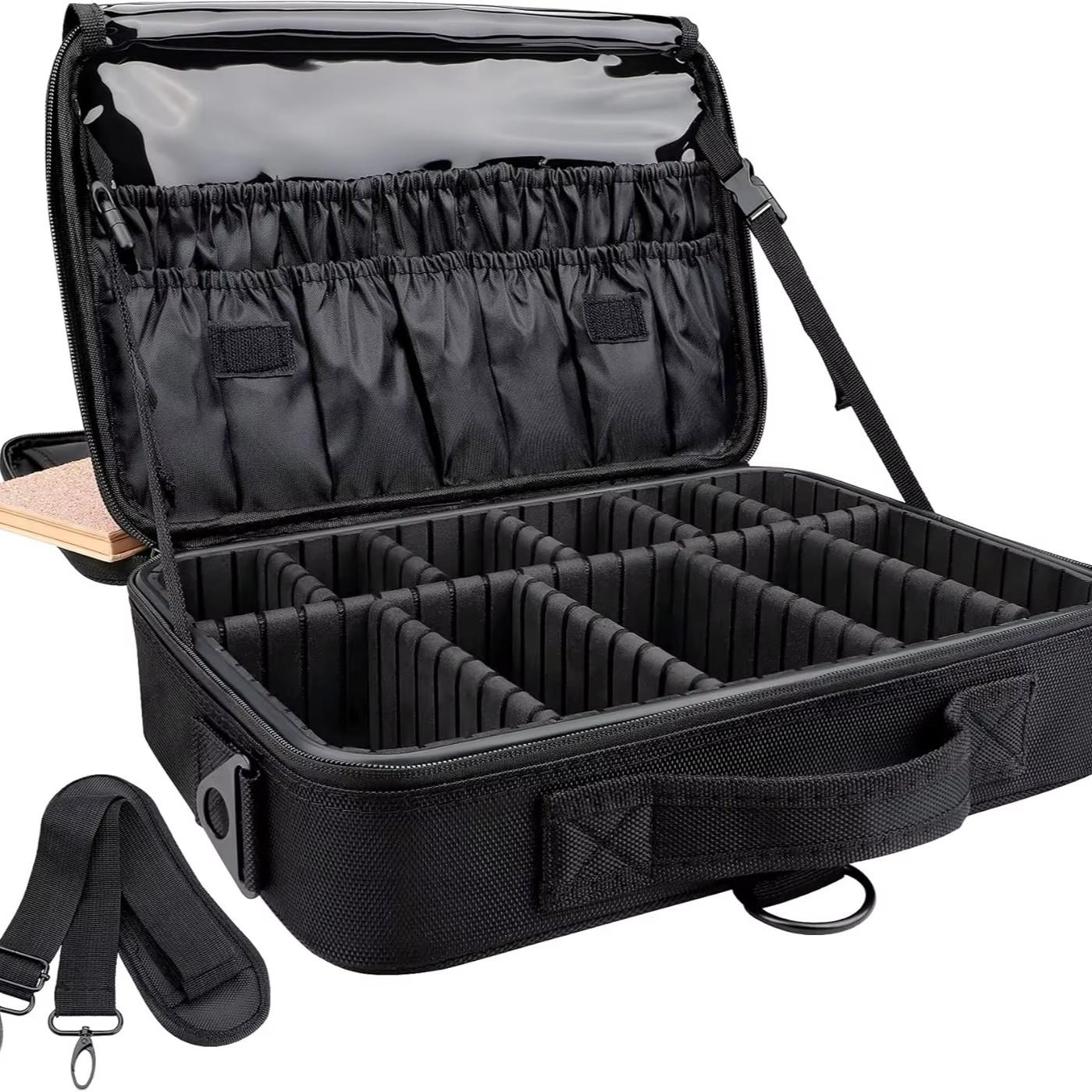 Travel Makeup Case 3 Layers, Portable Makeup Bag Organizer, Adjustable Dividers, Ideal for Artists, Compact and Durable Design